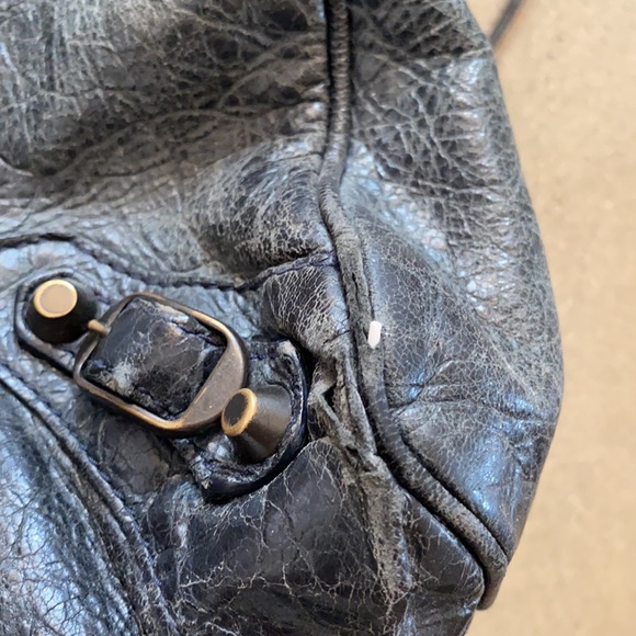 Balenciaga City Bag -Navy x Brass Hardware. - Picture 5 of 7